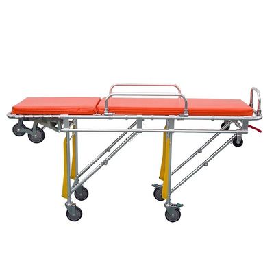 Aluminum Alloy Foldable Ambulance Stretcher Orange Surgical Stretcher