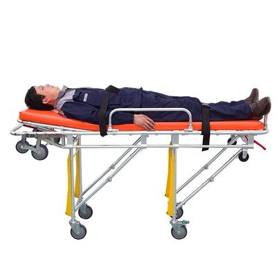 Aluminum Alloy Foldable Ambulance Stretcher Orange Surgical Stretcher