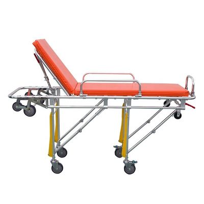 Aluminum Alloy Foldable Ambulance Stretcher Orange Surgical Stretcher