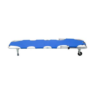Blue Aluminum Alloy Folding Stretcher Manual Foldable Canvas Stretcher