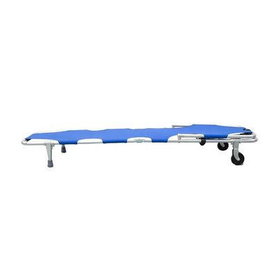 Blue Aluminum Alloy Folding Stretcher Manual Foldable Canvas Stretcher