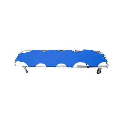 Blue Aluminum Alloy Folding Stretcher Manual Foldable Canvas Stretcher