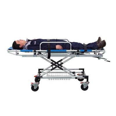 Blue Ambulance Stretcher Bed Aluminum Alloy Medical Stretcher Transport