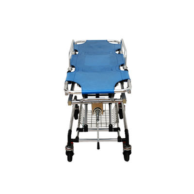 Blue Ambulance Stretcher Bed Aluminum Alloy Medical Stretcher Transport