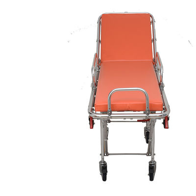 Orange Automatic Loading Stretcher Wheel Stretcher Hospital Safety Standard