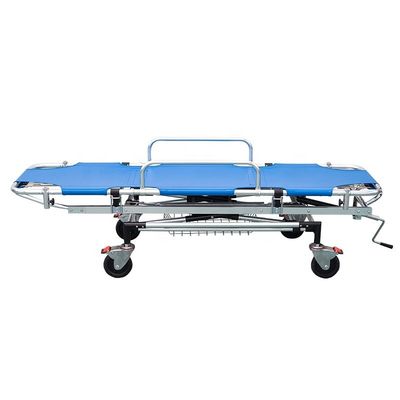 Blue Aluminum Alloy Emergency Ambulance Stretcher Bed For First Aid