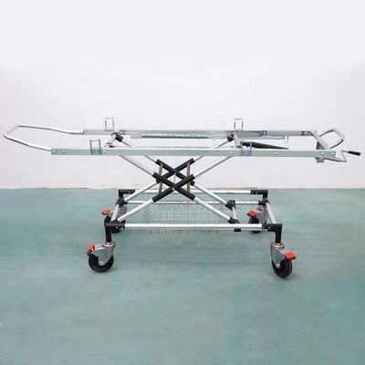 Blue Aluminum Alloy Emergency Ambulance Stretcher Bed For First Aid