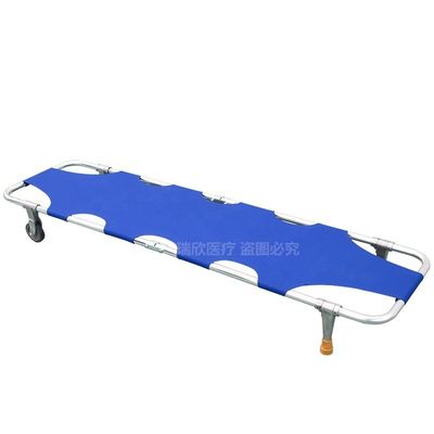 Class I Instrument Classification Metal Medical Folding Stretcher with Wheels